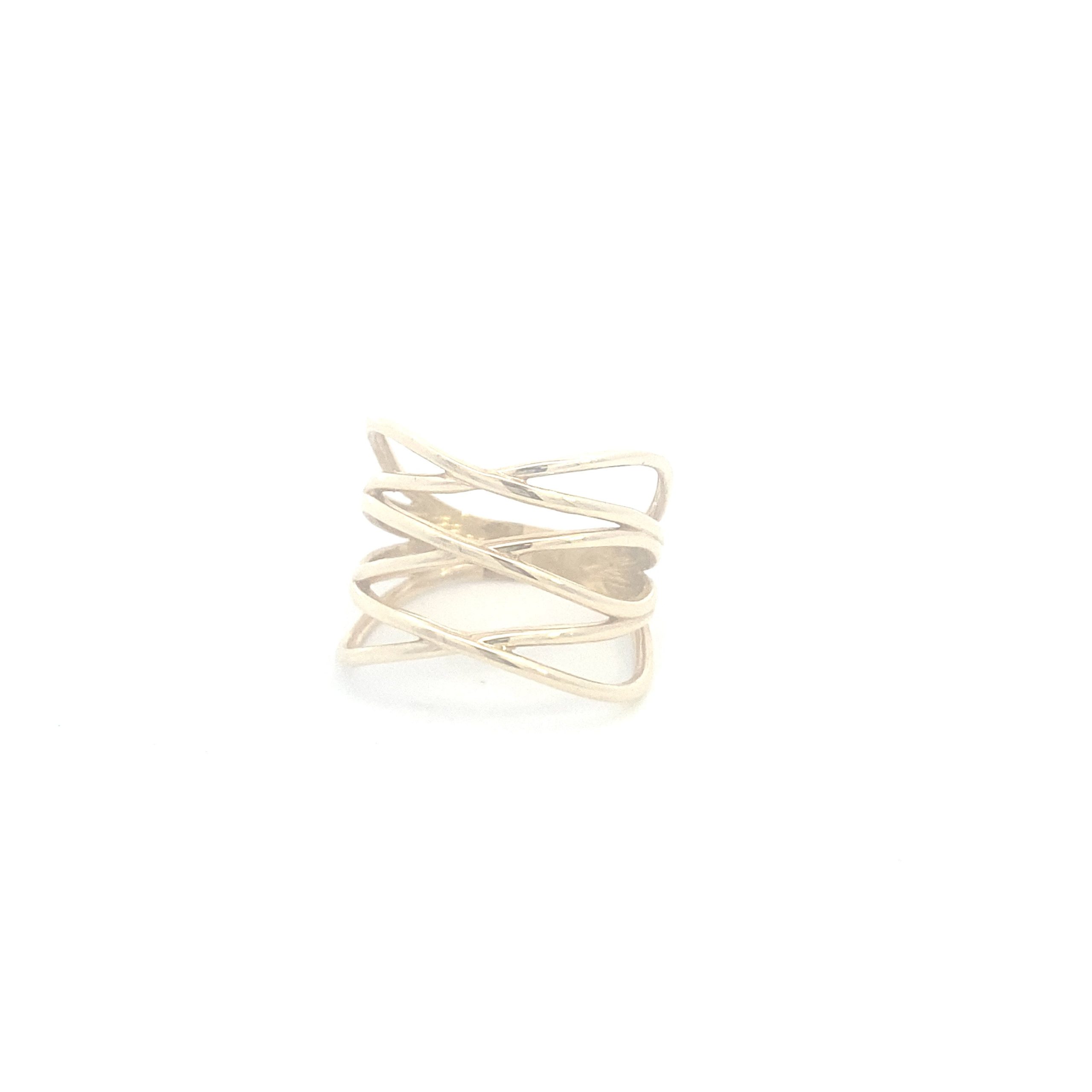 14K Gold Three Equis Line Ring