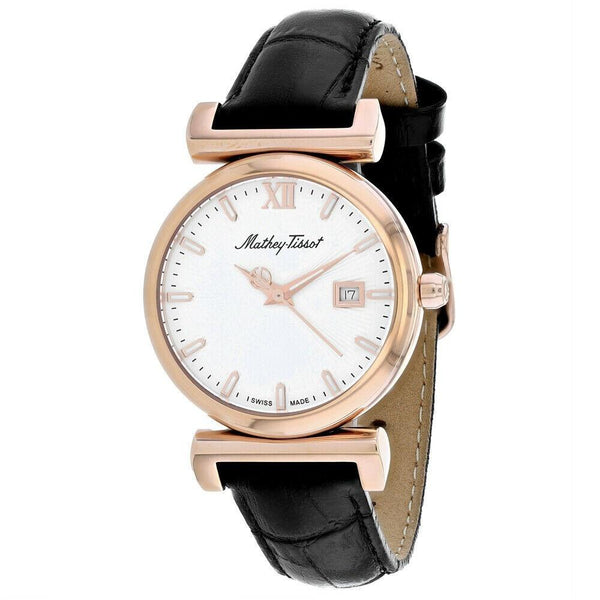 Mathey-Tissot Women's D410PLI Elegance Black Leather Watch
