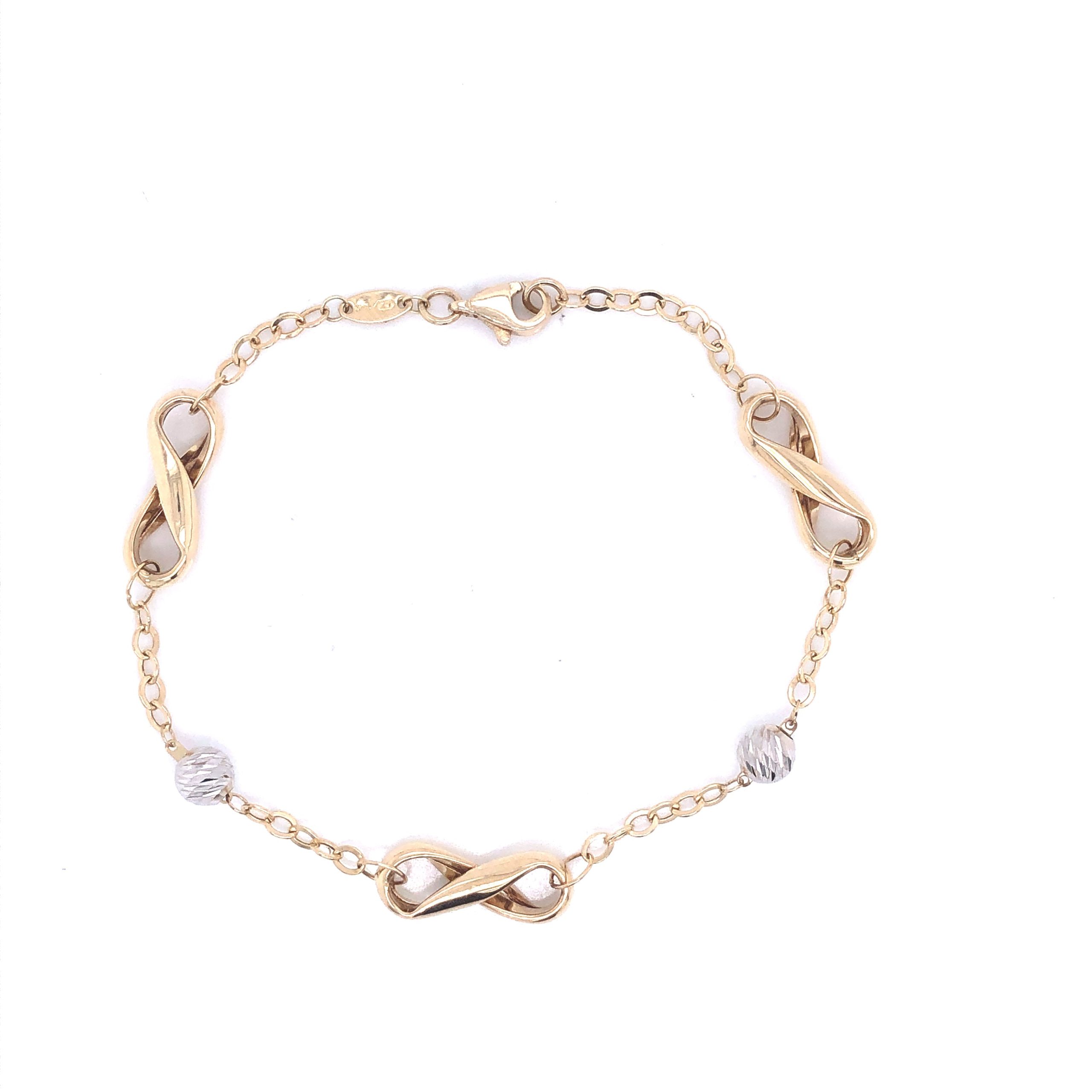Infinity 14k Gold Two-Tone Bracelet