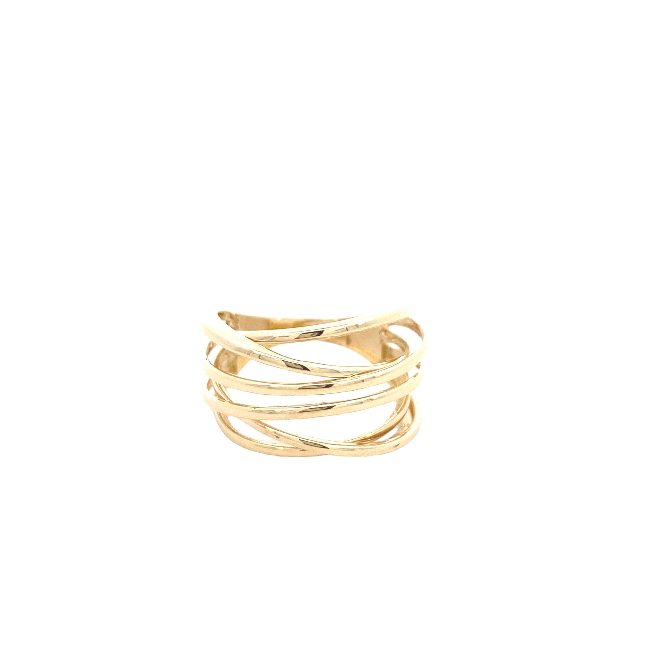 14K Gold Multi Lines Ring