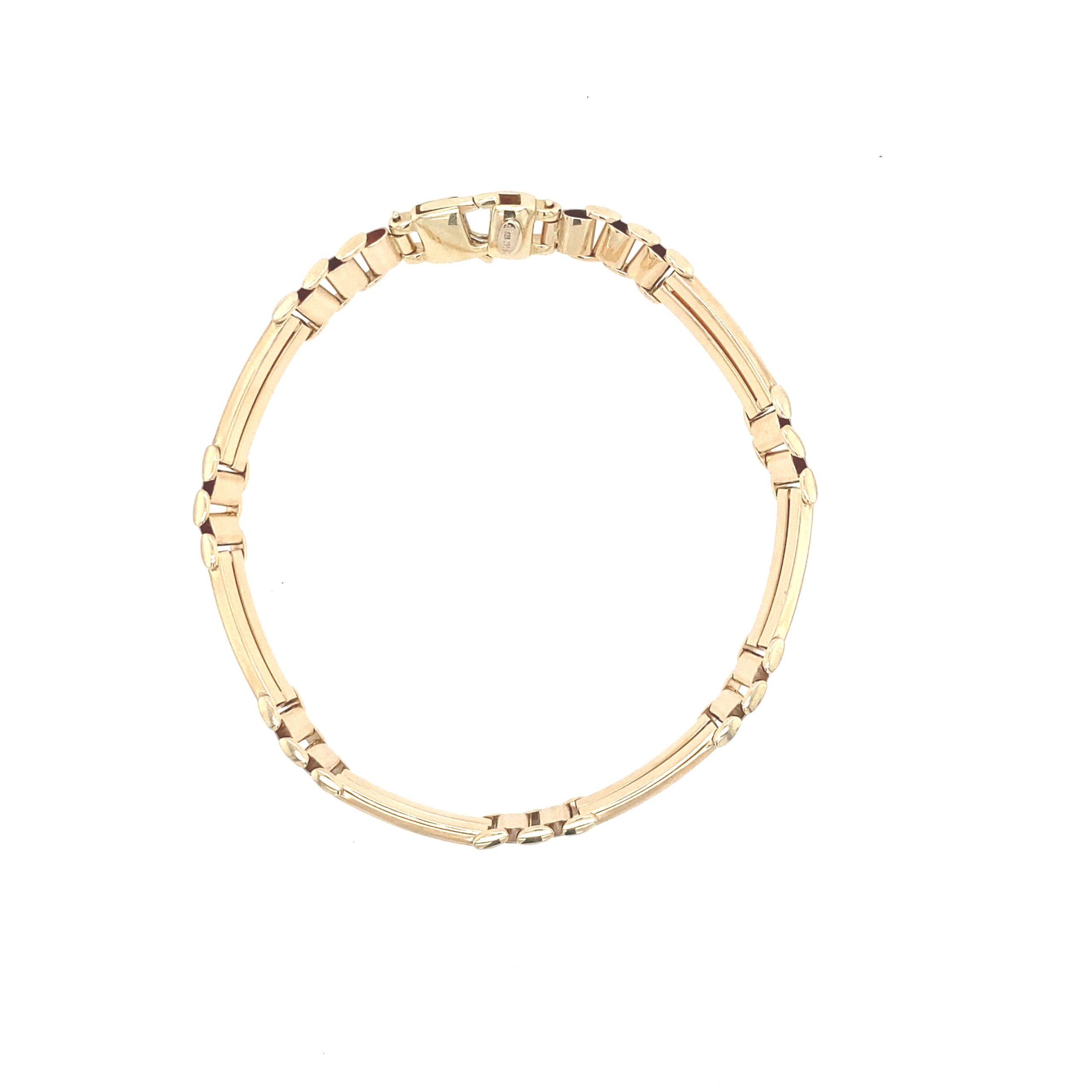 14K Gold Flat Long Link Bracelet