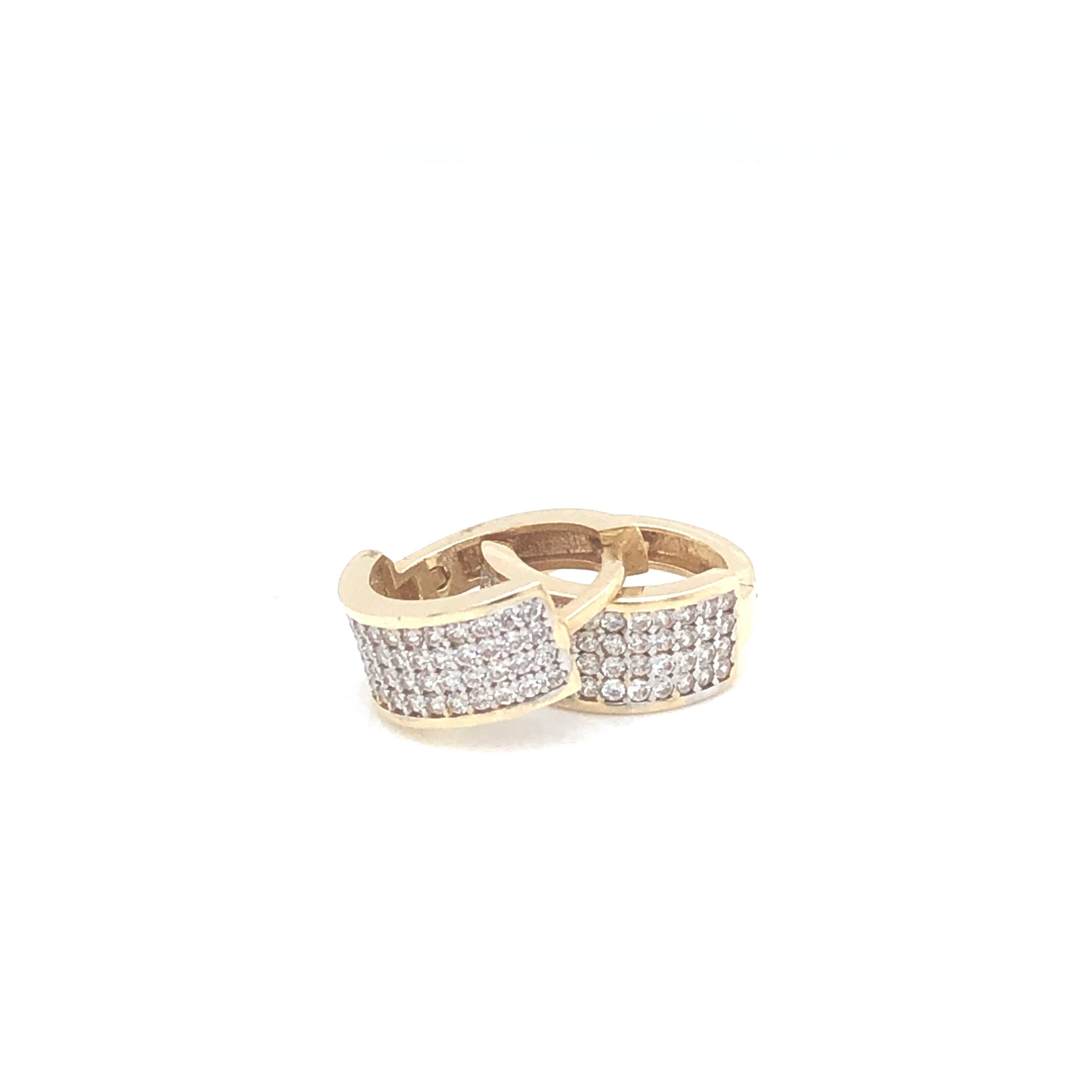 Zircon Pavé 14K Gold Huggies