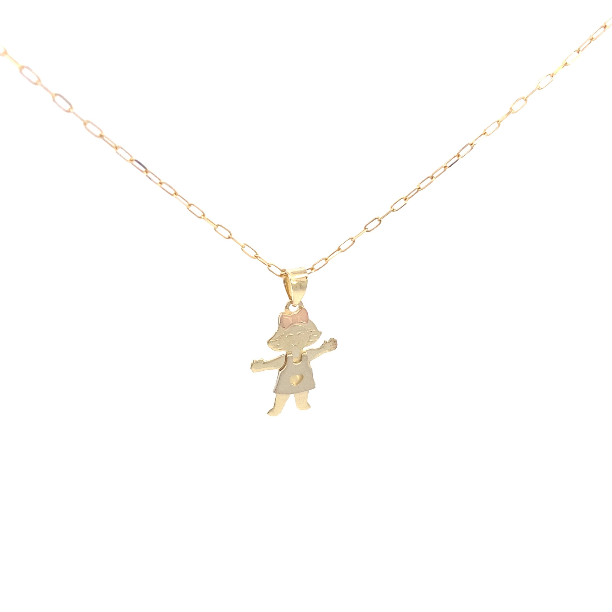 14K Gold 3/C Girl Pendant