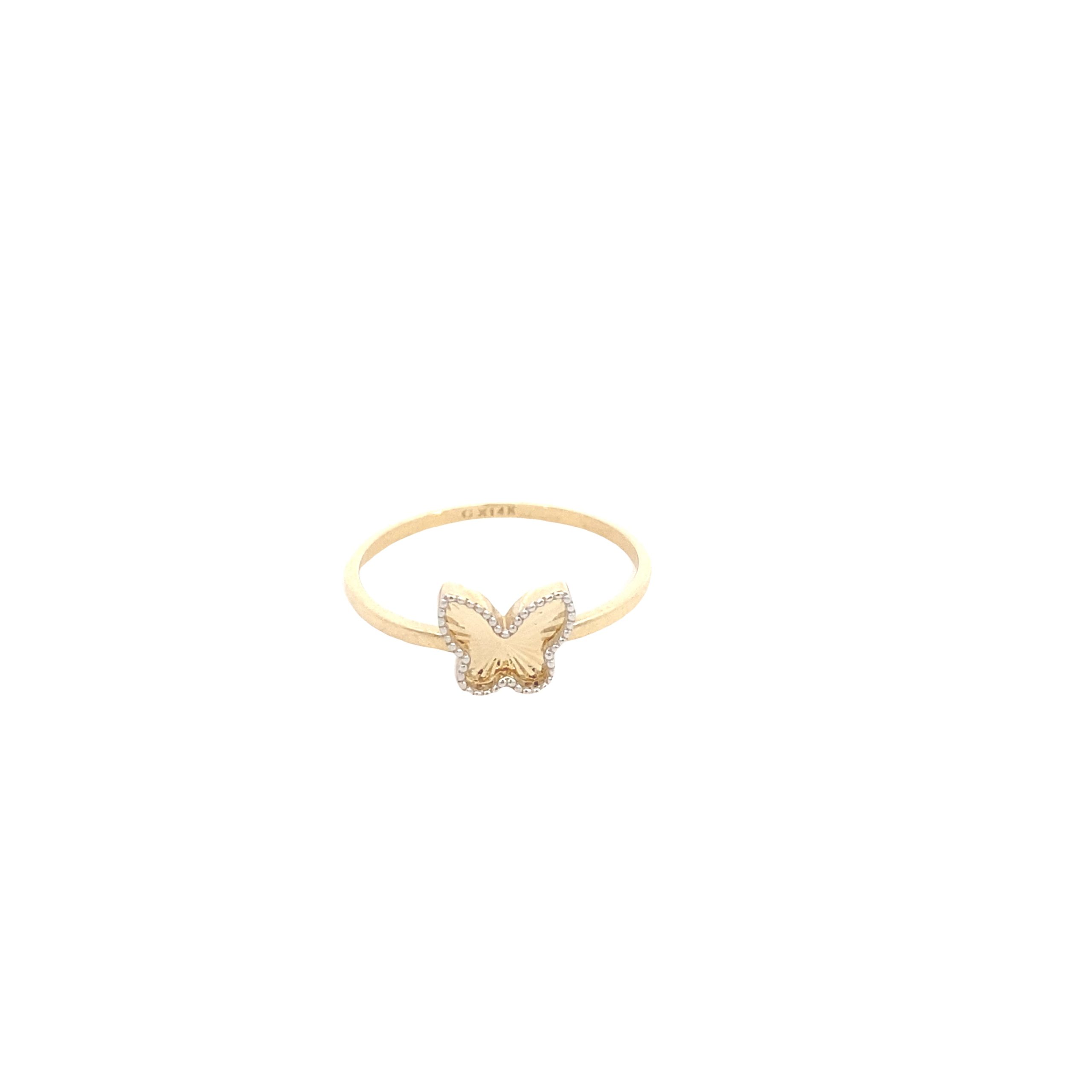 14k Gold Butterfly Ring