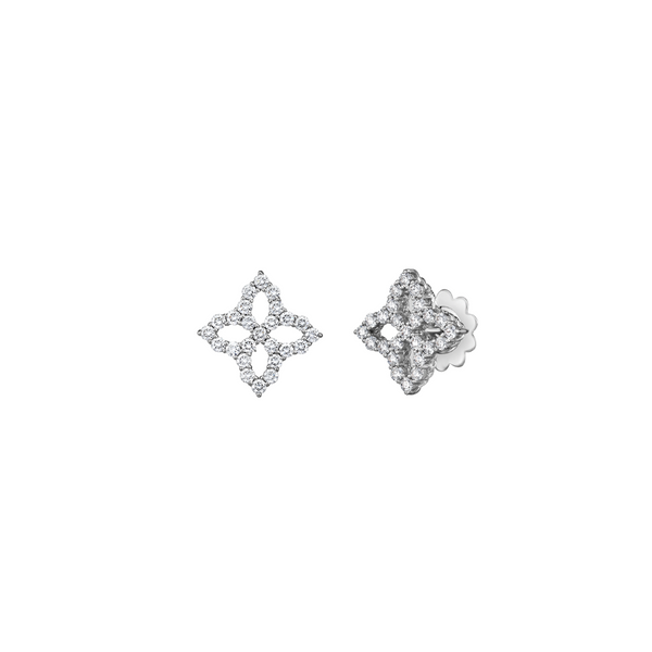 Roberto Coin Princess Flower Medium Diamond Earrings