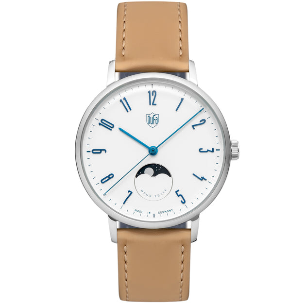 DuFa Gropius Moonphase Saddle Tan White