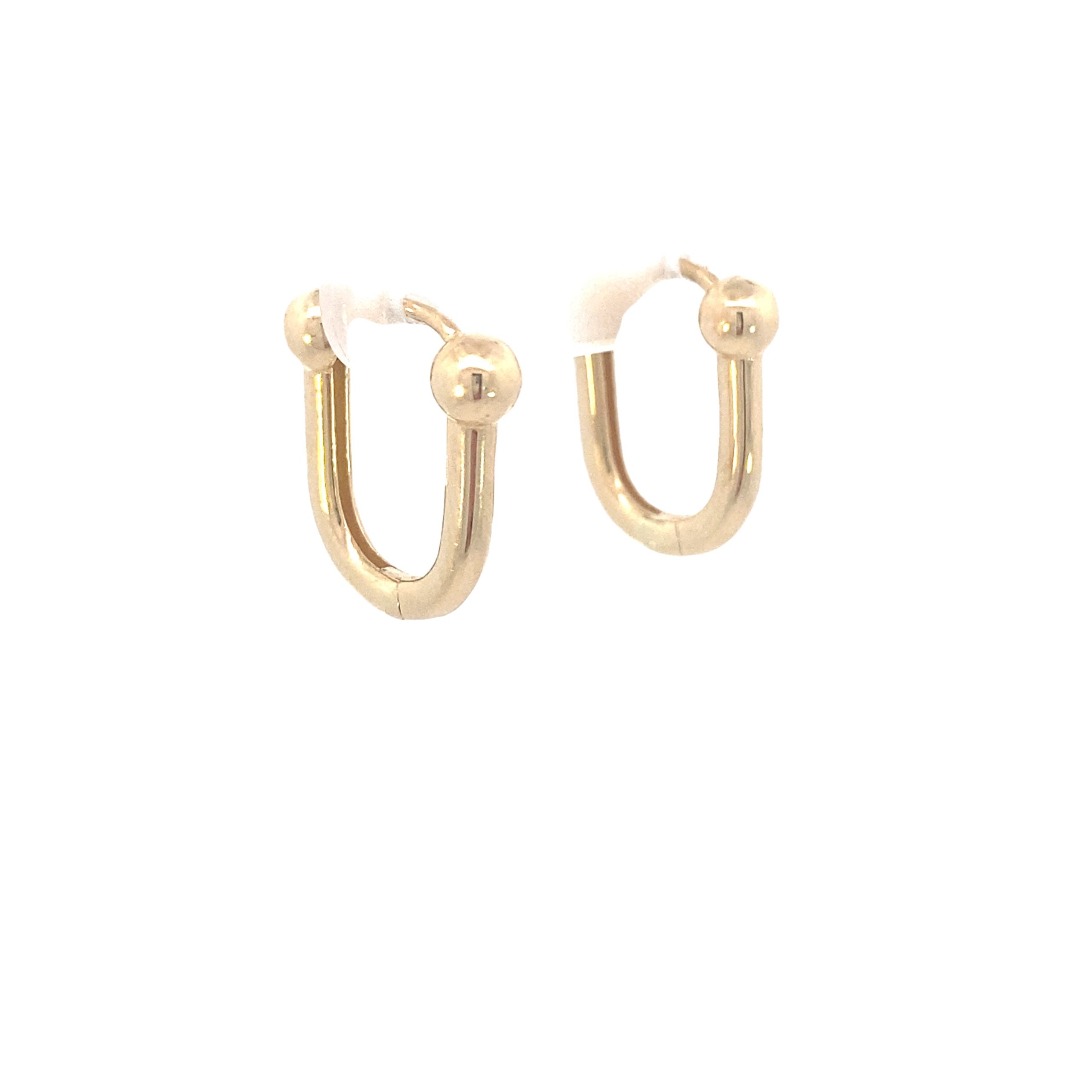 14K Gold Dots Links Earrings