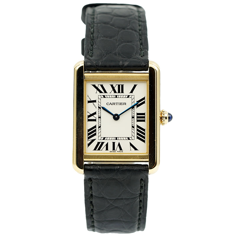 SOLD - 1/23/24 - Cartier Tank 18k Yellow Gold W5200002 Solo w. Box & Book