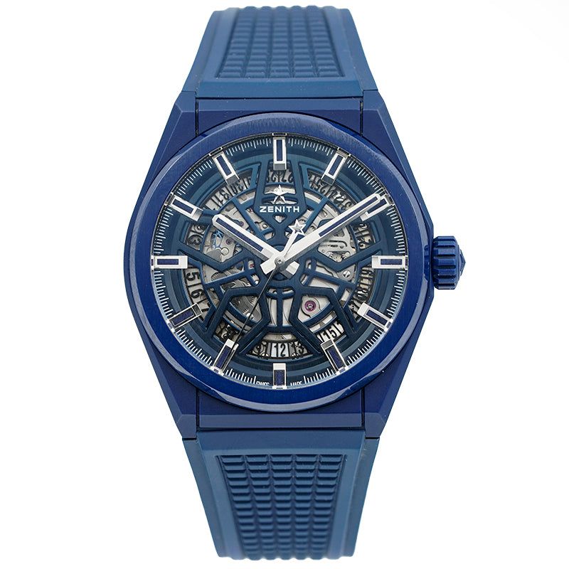 SOLD - 2/12/24 - Zenith Defy Classic Blue Ceramic 49.9003.670 Skeleton Dial 41mm 2021