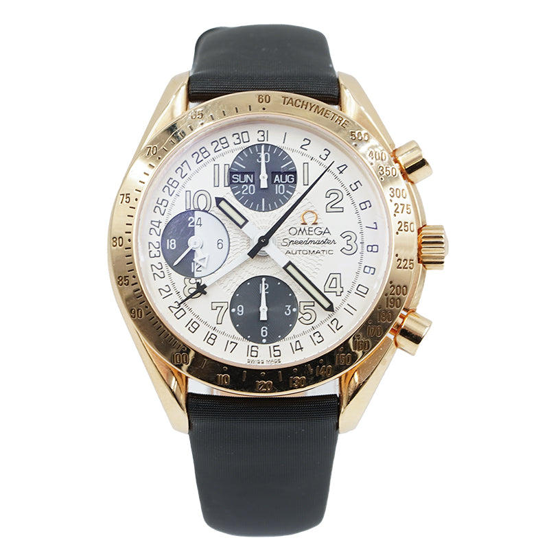 SOLD - 7/10/24 - Omega Triple Date Speedmaster 18K Rose Gold 36233321