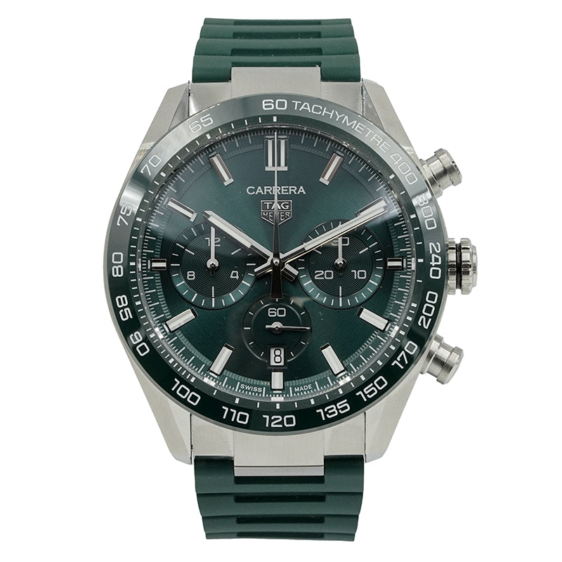 SOLD - 5/9/25 - Tag Heuer Carrera Chronograph 44mm Green Dial CBN2A1N B&P 2023
