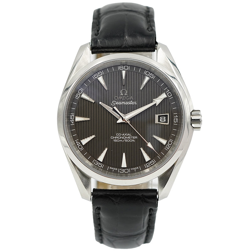 SOLD - 4/25/25 - Omega Seamaster Aqua Terra 231.13.42.21.06.001 Black Dial B&P 2011 Leather Strap