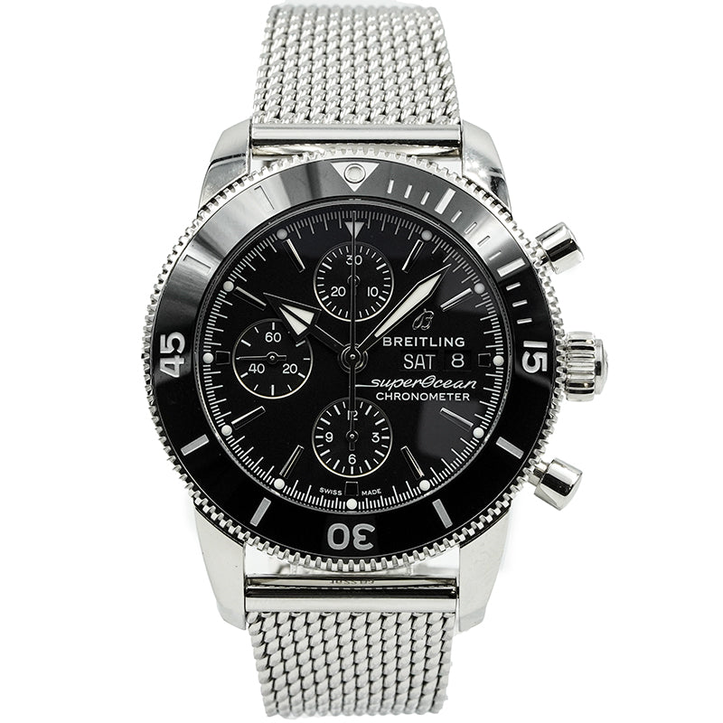 SOLD - 1/30/25 - Breitling Superocean Heritage Chronograph 44mm Black Dial A13313121B1A1 B&P 2022