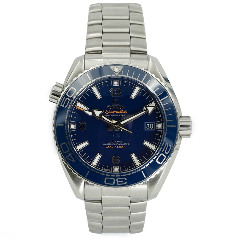 SOLD - 7/30/25 - Omega Seamaster Planet Ocean 215.30.44.21.03.001 Blue Dial 43.5mm B&P 24 600m