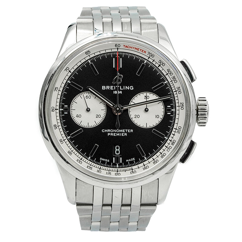 Breitling Premier B01 42mm Chronograph AB0118371B1A1 Black Dial B&P 2022