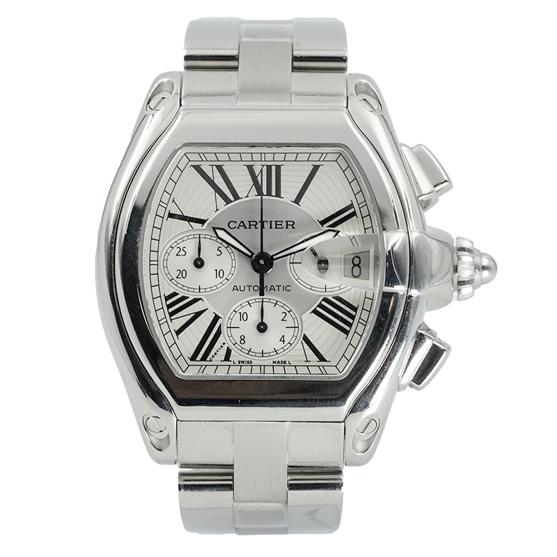 SOLD - 1/27/25 - Cartier Roadster XL Chronograph 43mm W62006X6 Stainless Steel Silver Dial