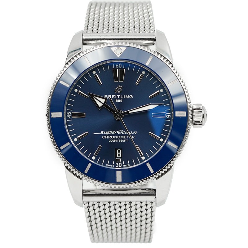 SOLD - 8/12/25 - Breitling Superocean Heritage AB2030 Blue Dial 44mm Stainless Steel B&P 2018