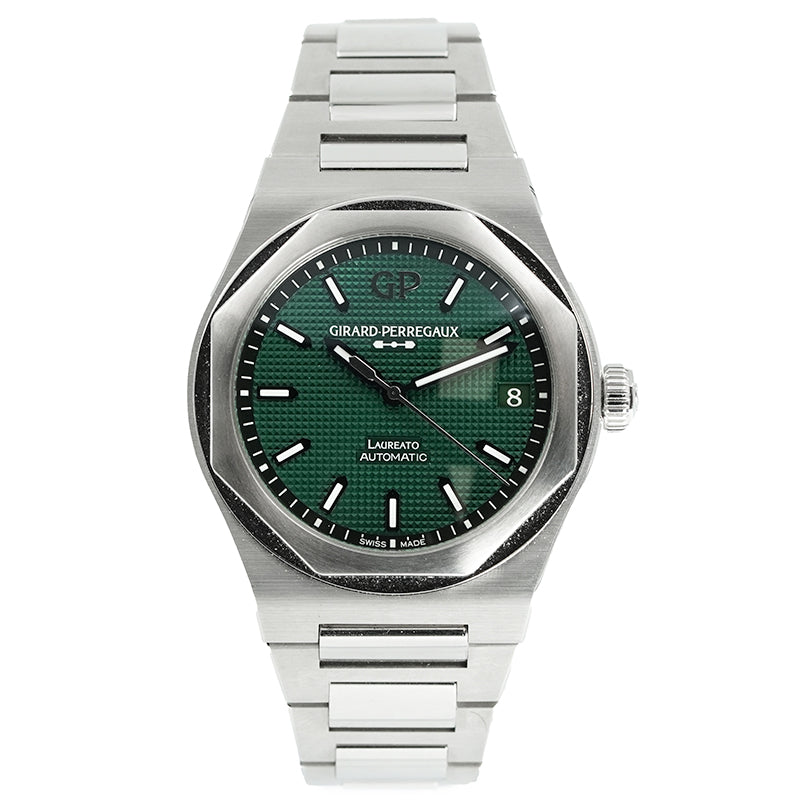 SOLD - 5/02/25 - Girard-Perregaux Laureato 81010-11-3153-1CM 42mm Green Dial B&P 2023