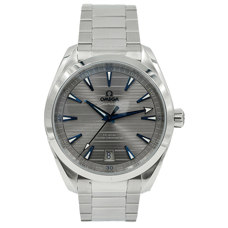 SOLD - 2/22/25 - Omega Aqua Terra 41mm 220.10.41.21.06.001 Blue and Grey on Bracelet B&P 2022