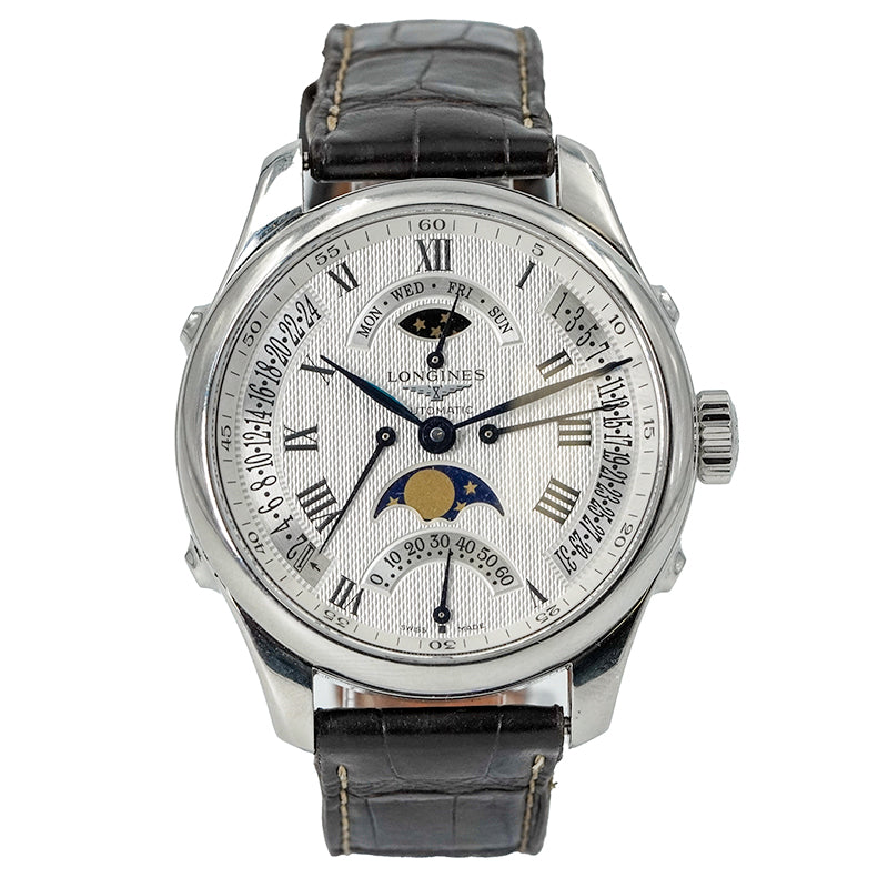 SOLD - 3/19/25 - Longines Retrograde L2.738.4.71.3 41mm Master Collection Moonphase B&P