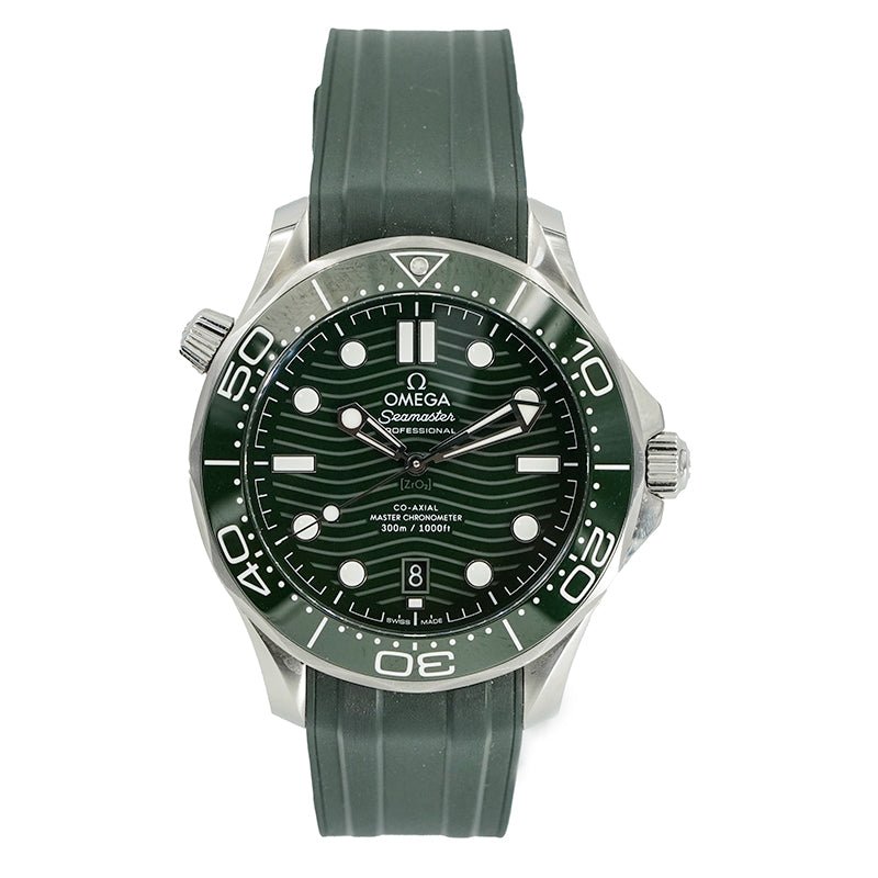 SOLD - 4/14/25 - Omega Diver 300 Green Dial Rubber Strap 42mm 2023 B&P 210.32.42.20.10.001 SMP