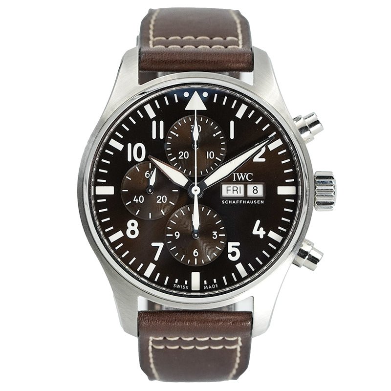 SOLD - 4/30/25 - IWC Pilot Chronograph 43mm IW377713 Antoine de Saint Exupery B&P 2021