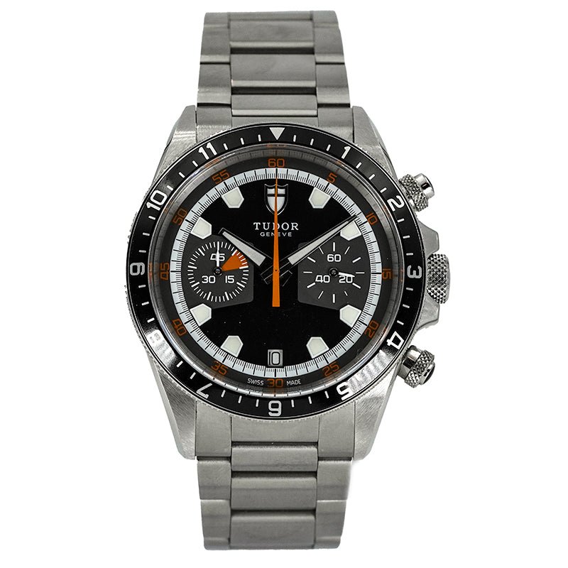 SOLD - 5/17/25 - Tudor Heritage Chronograph 70330N 42mm B&P 2019 Black Dial