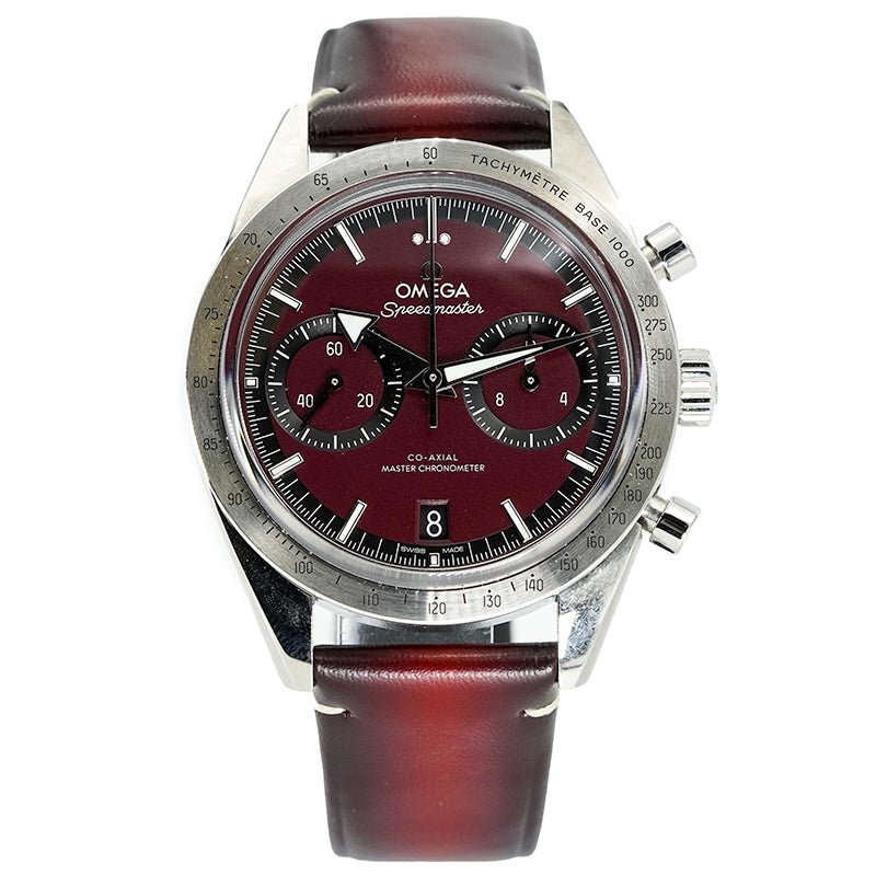 SOLD - 4/14/25 - Omega Speedmaster '57 B&P 332.12.41.51.11.001 Red Maroon 40.5mm 2023