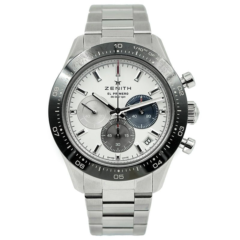 SOLD - 3/20/25 - Zenith Chronomaster Sport 03.3100.3600 White Dial B&P 2022 Stainless Steel