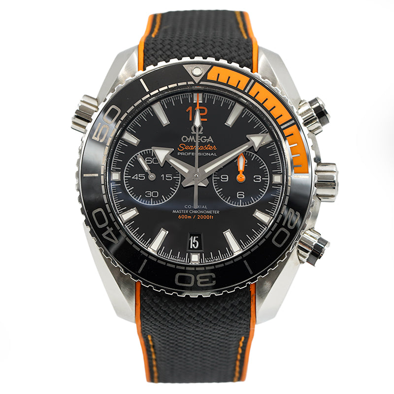 SOLD - Omega Planet Ocean Chronograph 215.32.46.51.01.001 Seamaster B&P Black & Orange