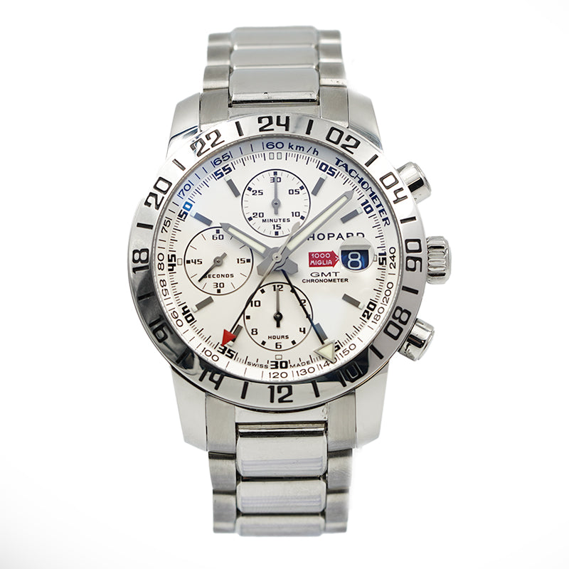 SOLD - Chopard Mille Miglia 158992-3002 GMT Chronograph White Dial B&P 2011