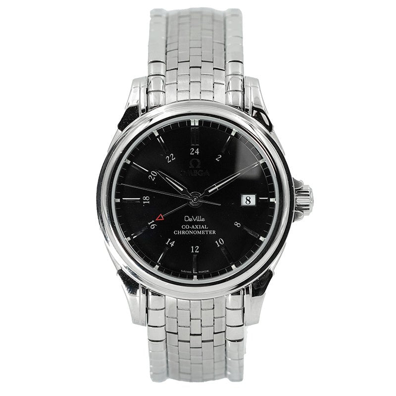 SOLD - 6/28/25 - Omega De Ville GMT 4533.51.00 Black Dial Stainless Steel 38.7mm B&P