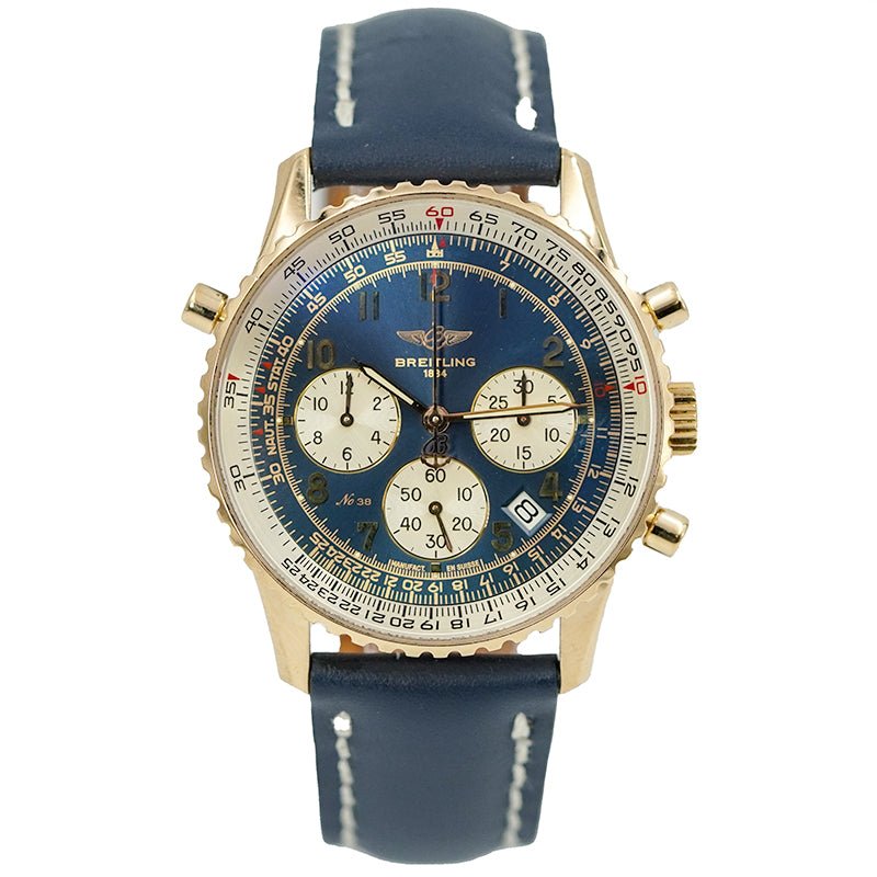 SOLD - 5/26/25 - Breitling Navitimer H34030 Rattrapante 38mm Limited Edition 18K Yellow Gold
