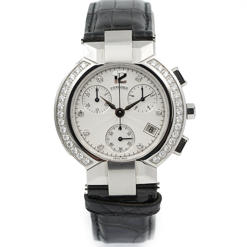 SOLD - 8/19/20 - Concord La Scala Chronograph 38mm Diamond Bezel Quartz