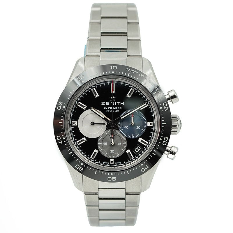 SOLD - 8/1/25 - Zenith Chronomaster Sport Stainless Steel Black B&P 2022 03.3100.3600/21.M3100