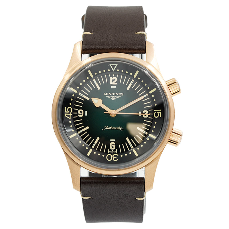 SOLD - 9/20/23 - Longines Legend Diver Bronze Green L3.774.1.50.2 42mm B&P 2023