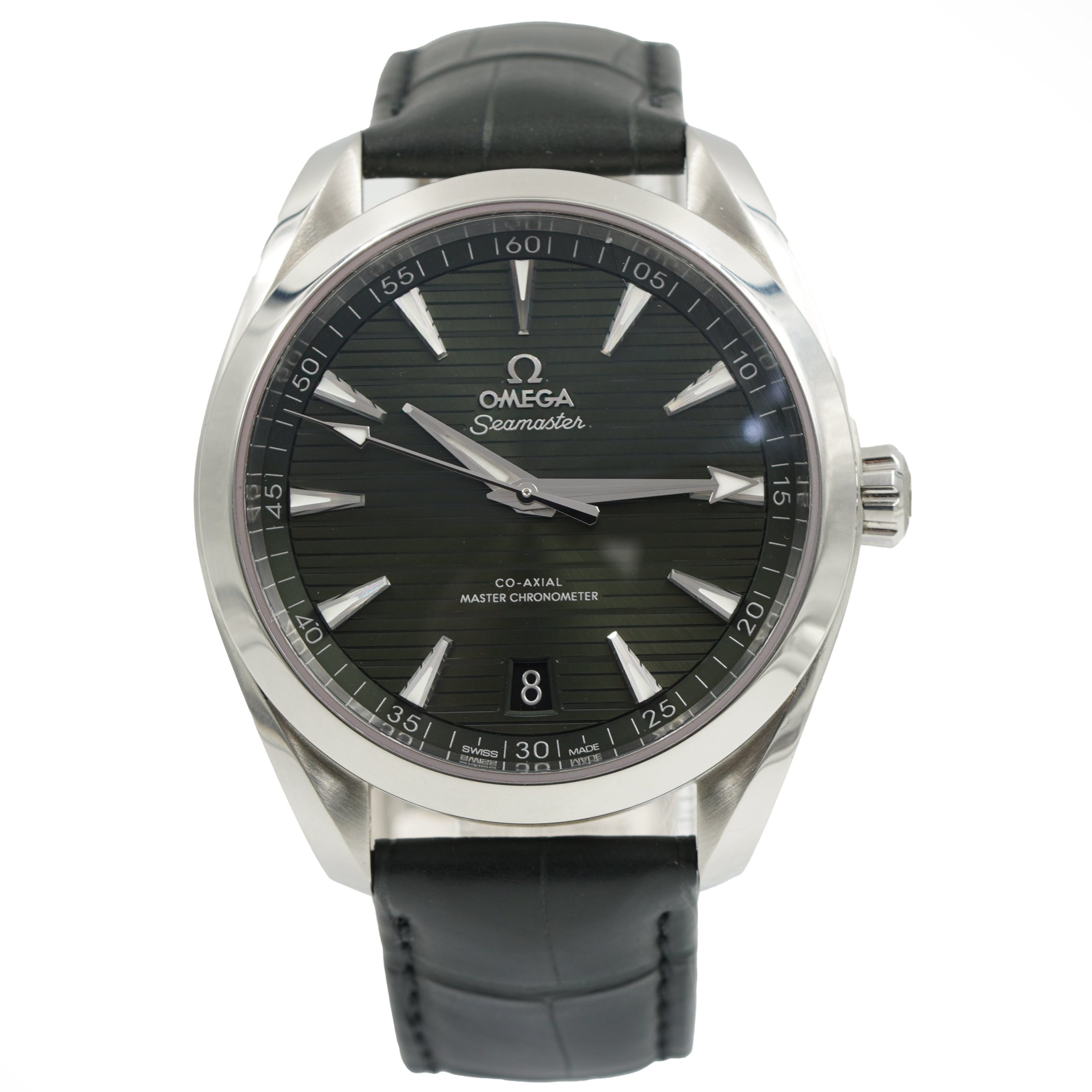 SOLD - 1/27/24 - Omega Seamaster Aqua Terra Green 220.13.41.21.10.001 B&P '23 41mm Leather Strap