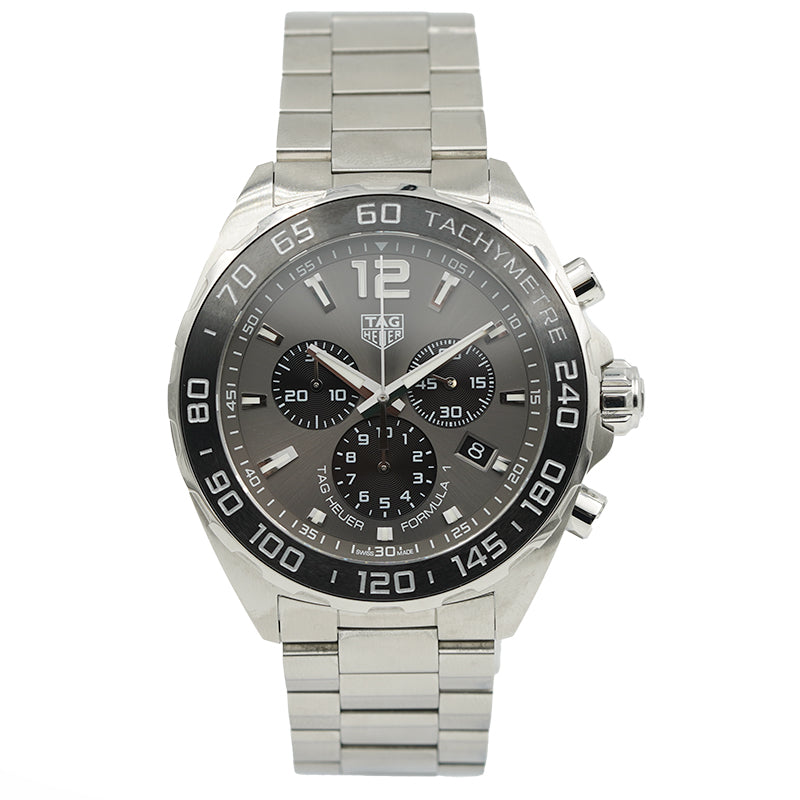 SOLD - 11/15/23 - Tag Heuer Formula 1 Chronograph Quartz Grey Dial B&P '23