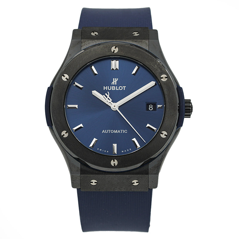 SOLD - 7/01/24 - Hublot Classic Fusion 45mm Blue Dial Black Ceramic 511.CM.7170.RX