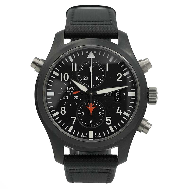 SOLD - 9/7/24 - IWC Top Gun Pilots Double Chronograph Ceramic IW379901 46mm B&P 2012