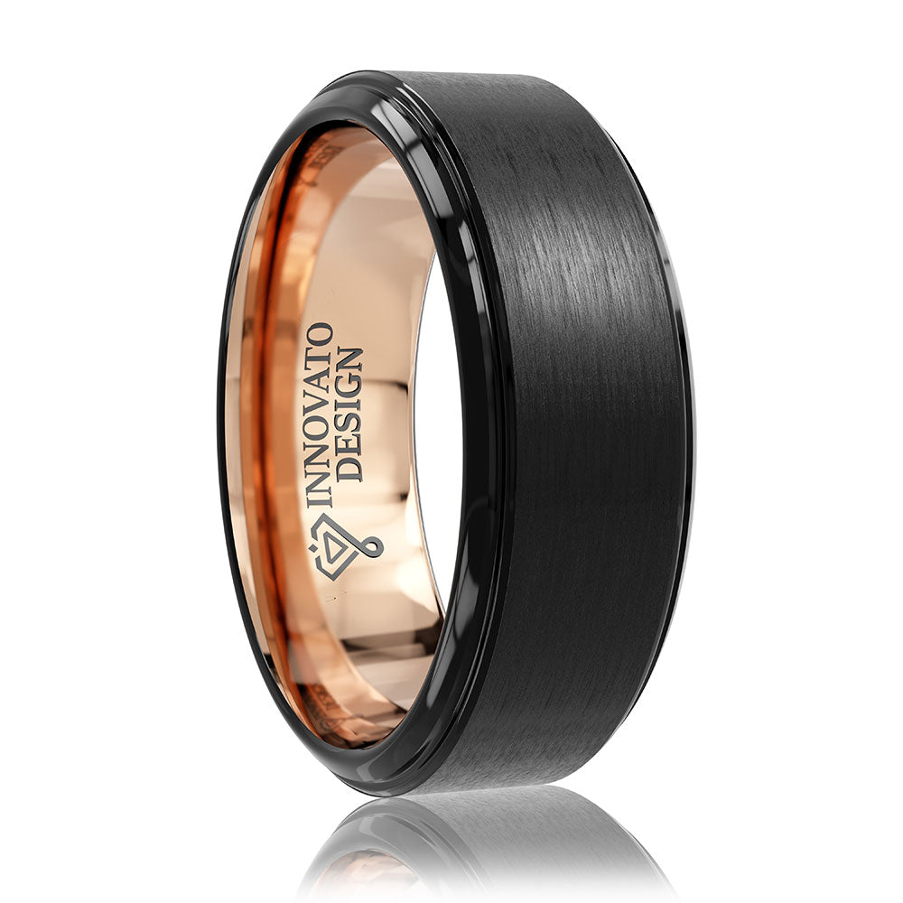 Men 8mm Black Brushed Matte Tungsten Carbide Ring Men Wedding Band Comfort Fit