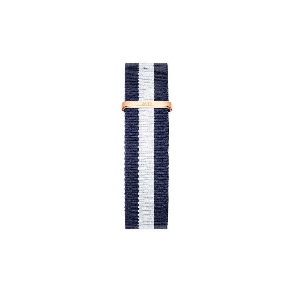 Classy Glasgow Watch Strap (Navy Blue/White/Rose-Gold)