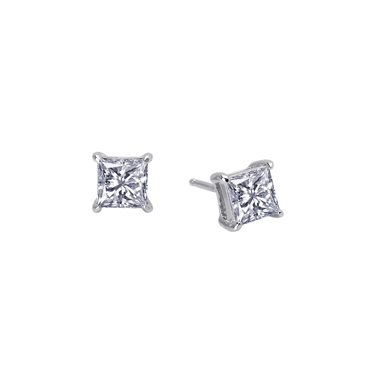 Prong Princess Cut Stud Earrings
