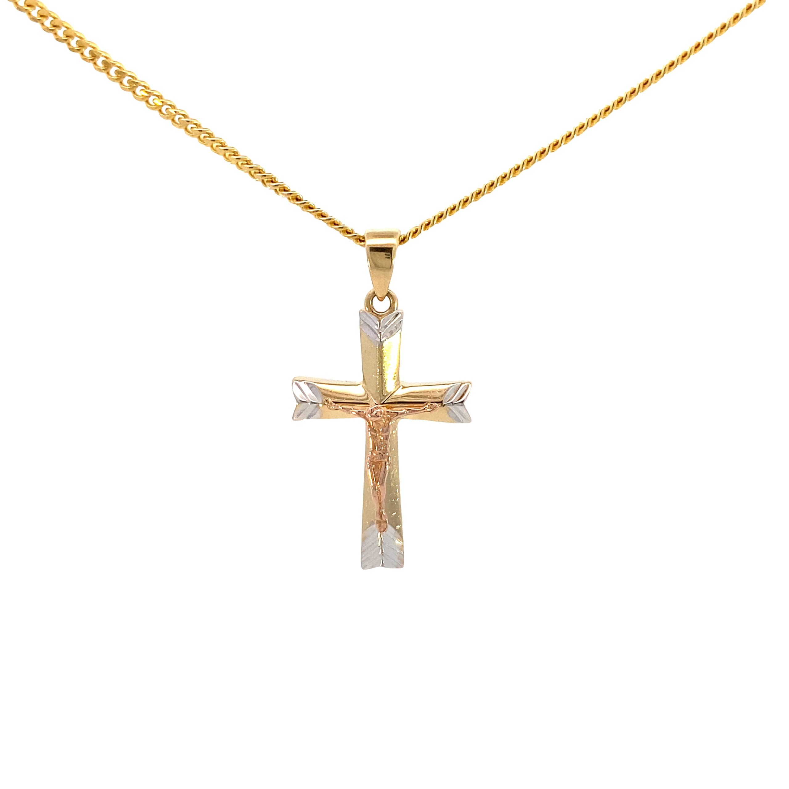 14K Gold Cross Pendant 3/c