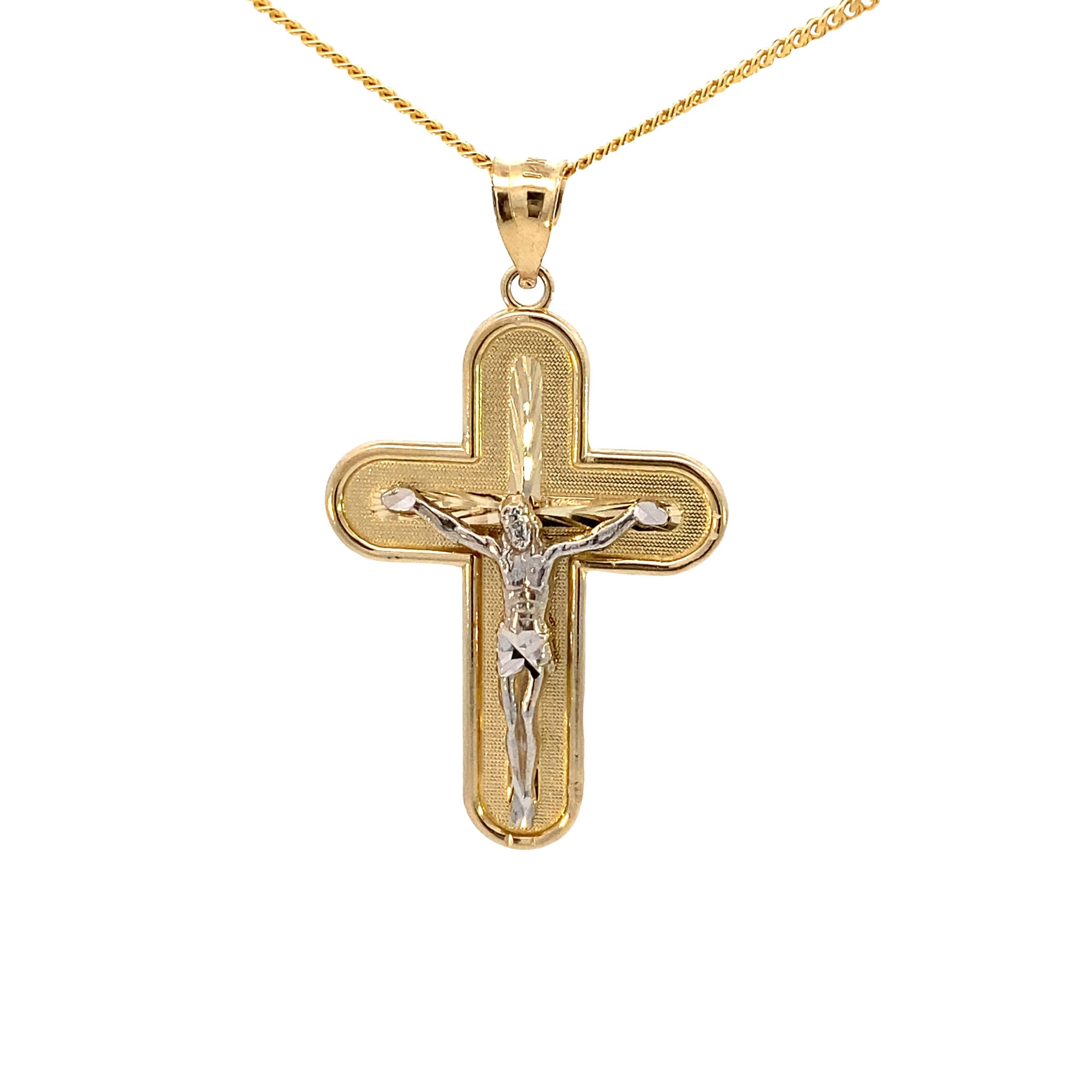 14K Gold 2/T Cross Image Pendant