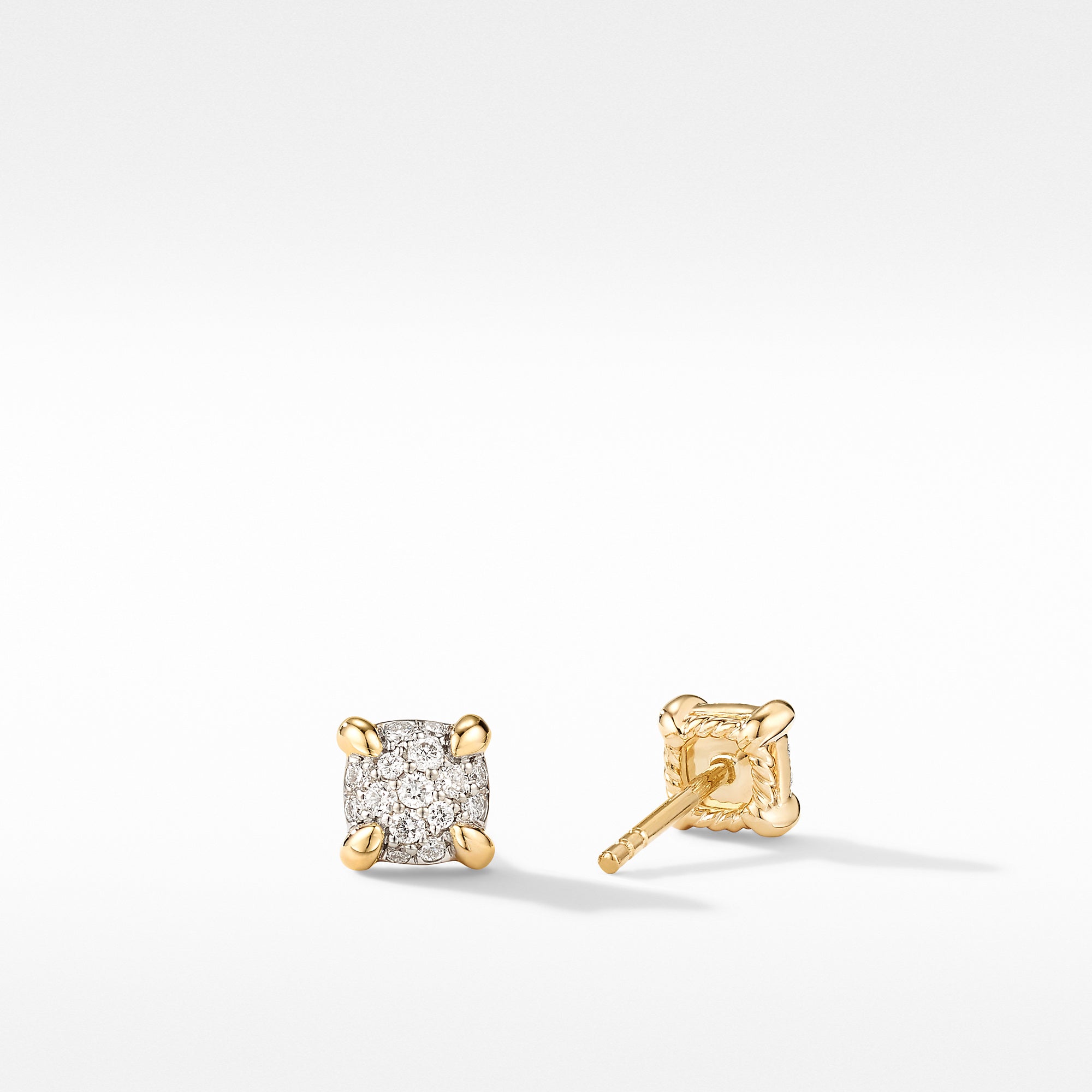 David Yurman Petite Chatelaine Stud Earrings in 18k Gold with Diamonds- E13615D88ADI