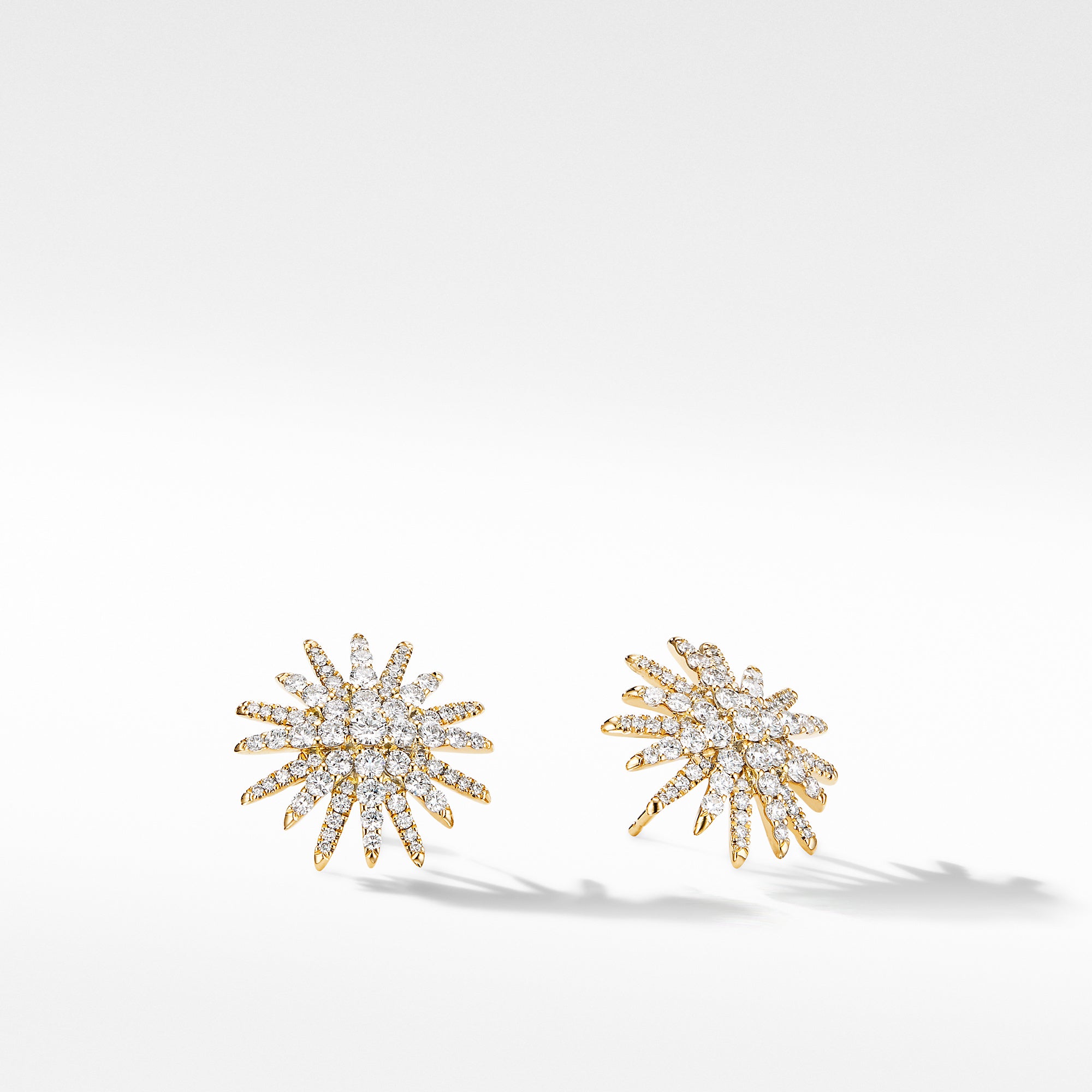 David Yurman Starburst Stud Earrings in 18k Gold with Pave Diamonds- E14837D88ADI