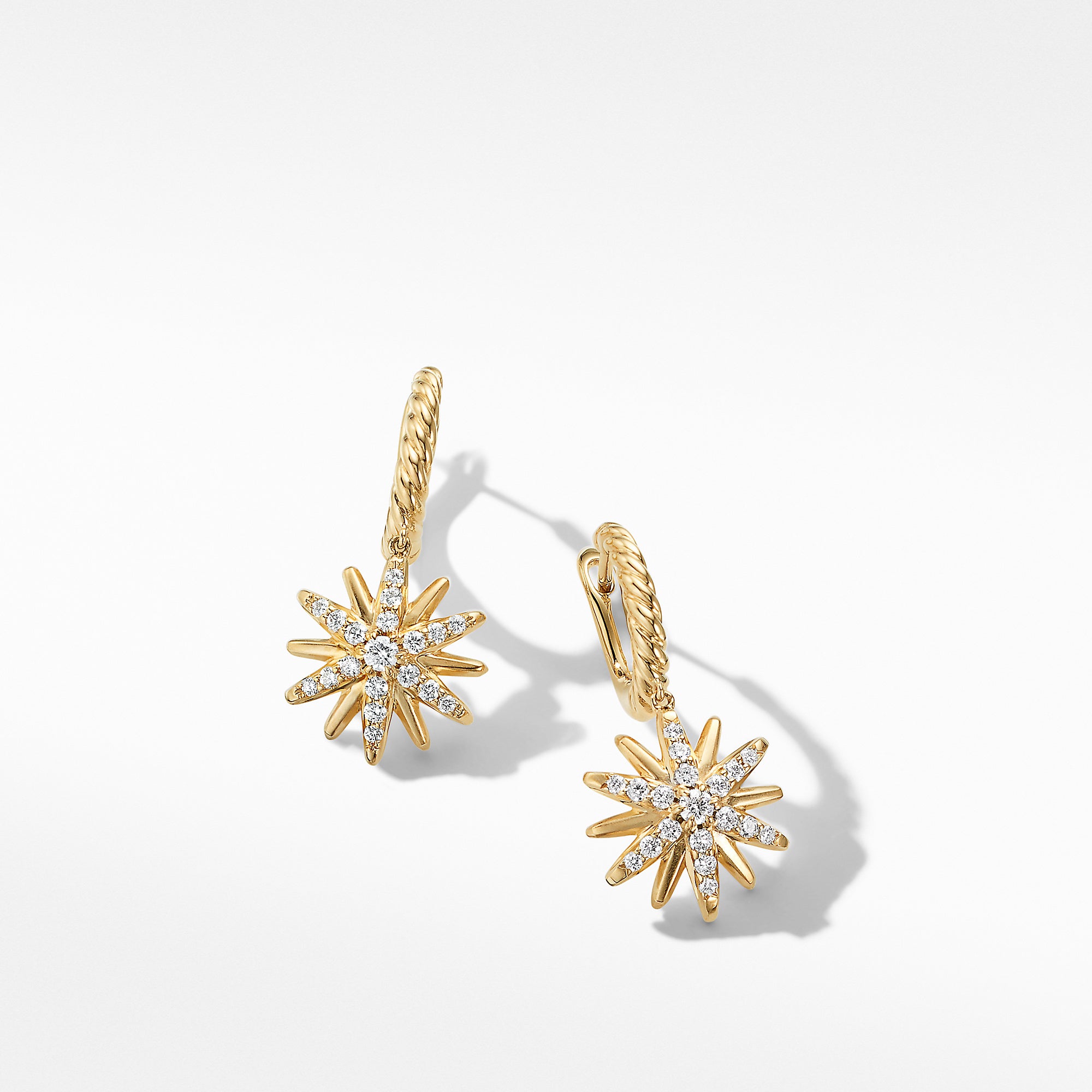 David Yurman Starburst Drop Earrings in 18k Gold with Pave Diamonds- E16434D88ADI