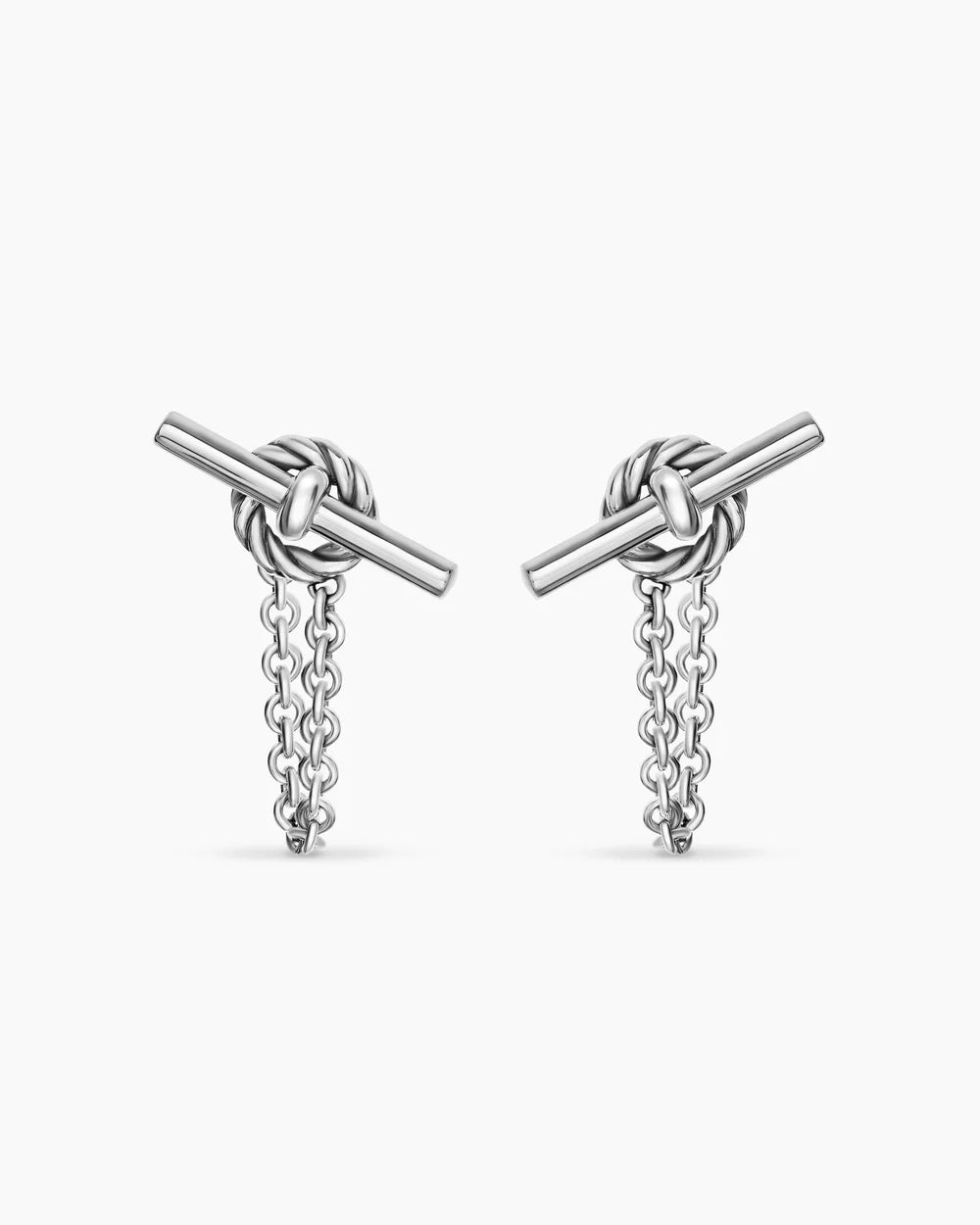 DY MERCER® PETITE TOGGLE CHAIN STUD EARRINGS Sterling Silver, 38.2mm