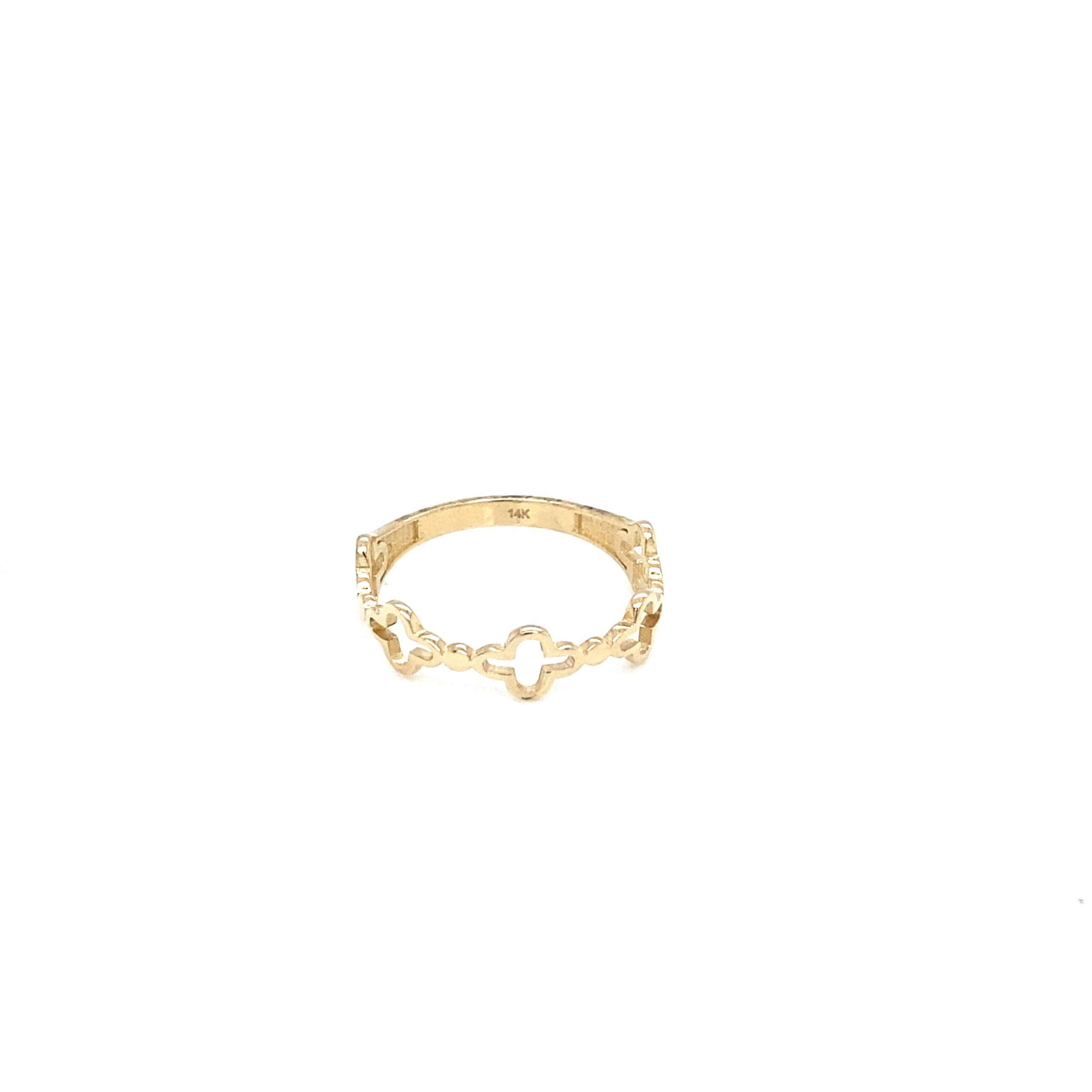 14K Flower Dots Ring